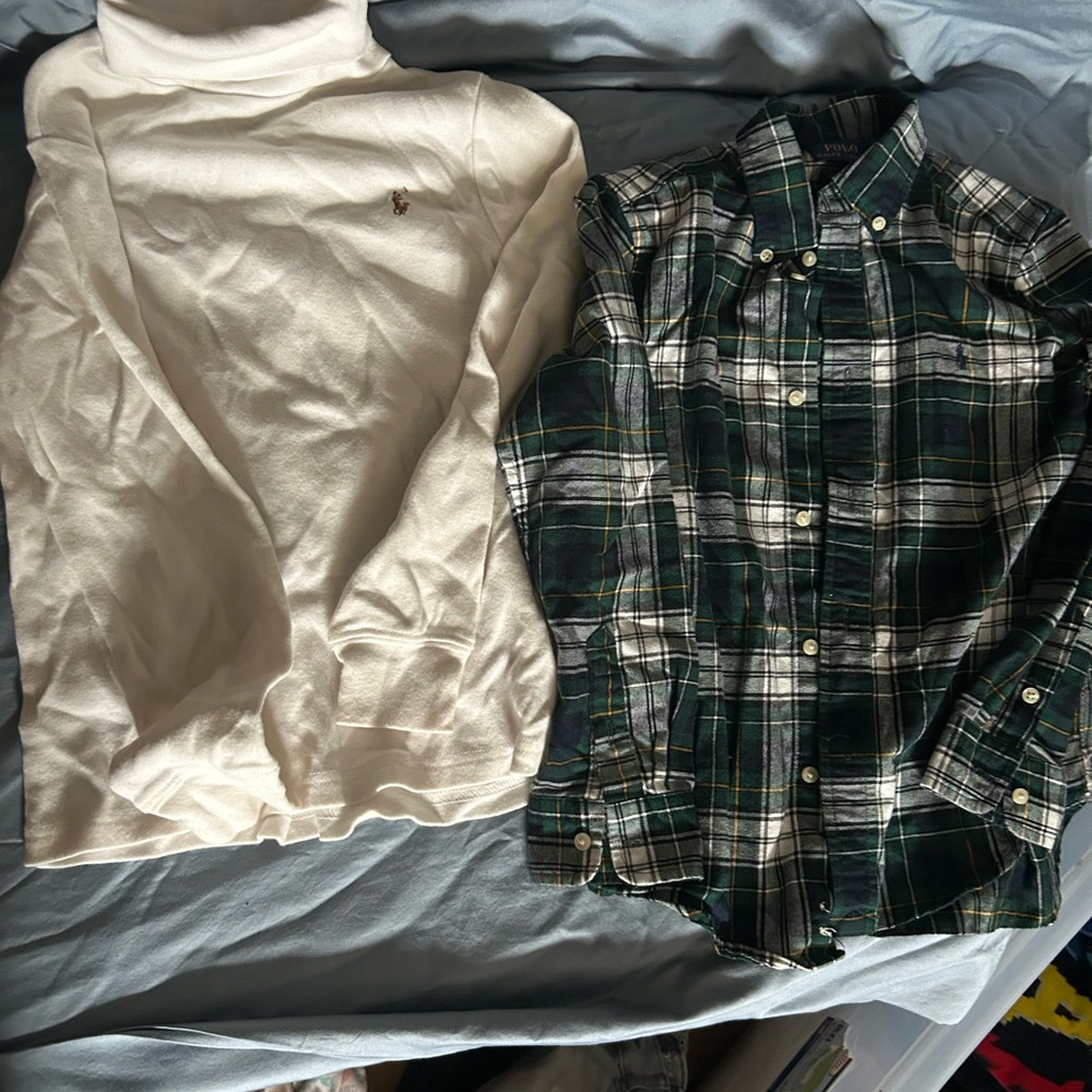 Polo by Ralph Lauren Green and Cream Sweaters Collection